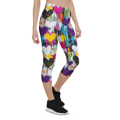 graffiti-hearts-v3-damen-capri-leggings-capri-leggings-jlr-design-3 - JLR Design