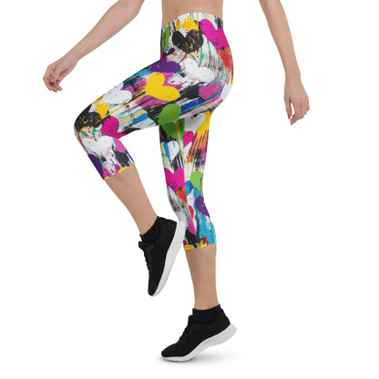 graffiti-hearts-v3-damen-capri-leggings-capri-leggings-jlr-design-6 - JLR Design