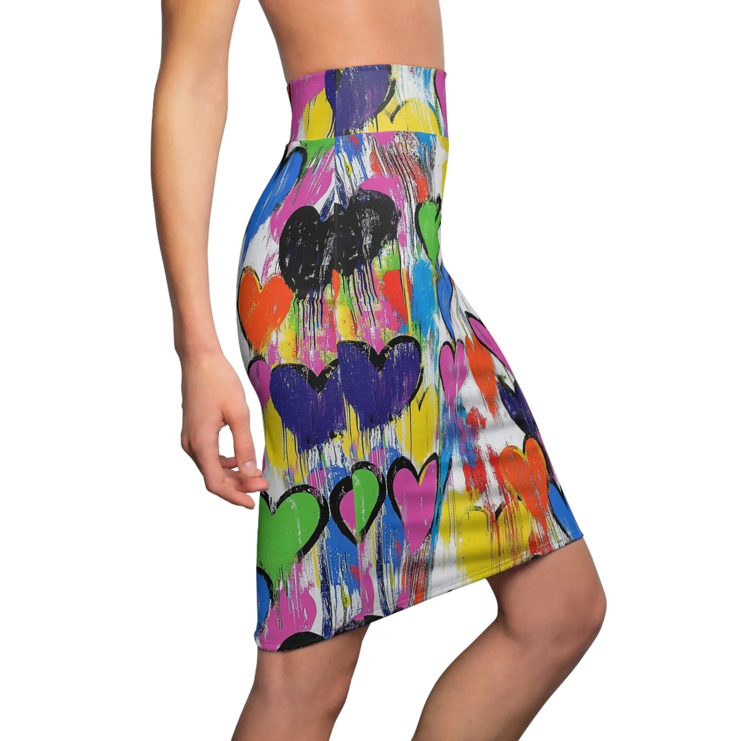 graffiti-hearts-v4-bleistiftrock-fur-damen-eleganter-mid-waist-rock-mit-stretch-komfort-bleistiftrock-jlr-design-2 - JLR Design