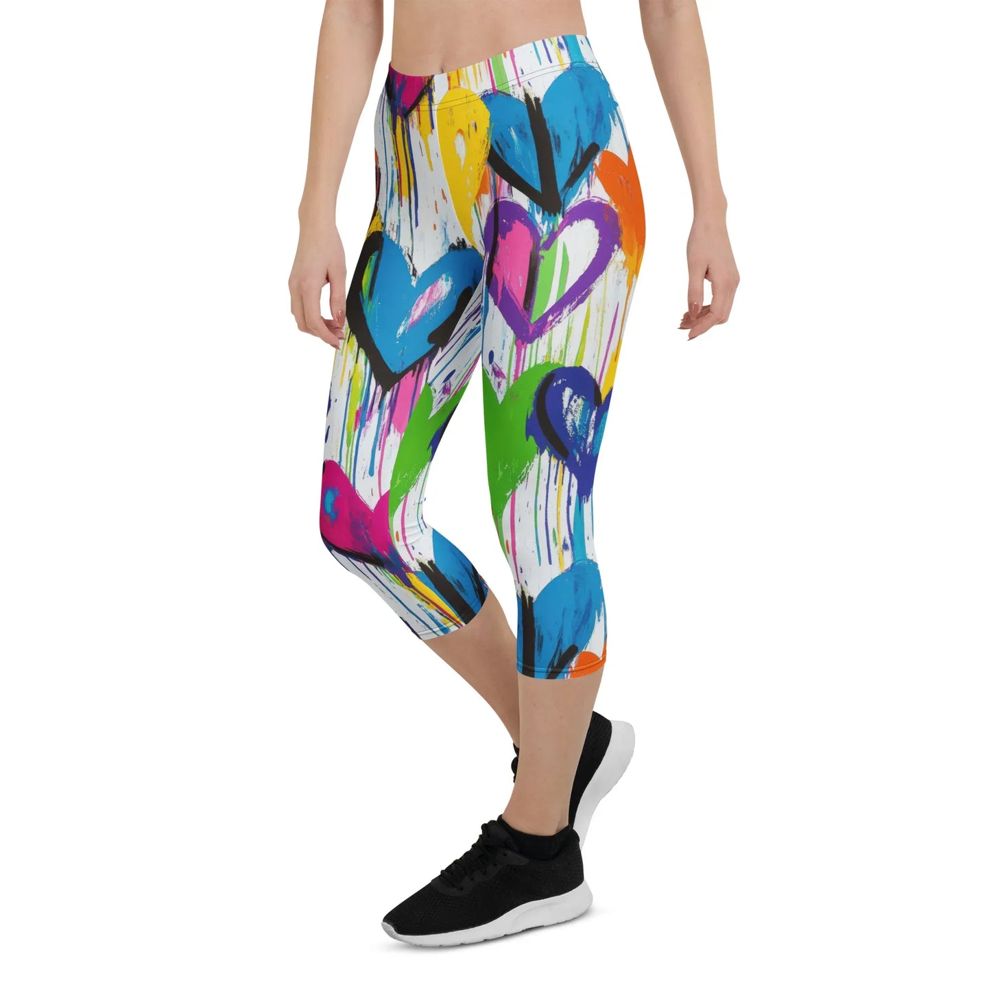graffiti-hearts-v4-damen-capri-leggings-capri-leggings-jlr-design-11 - JLR Design