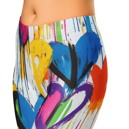 graffiti-hearts-v4-damen-capri-leggings-capri-leggings-jlr-design-2 - JLR Design