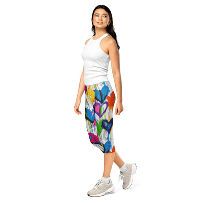 graffiti-hearts-v4-damen-capri-leggings-capri-leggings-jlr-design-3 - JLR Design