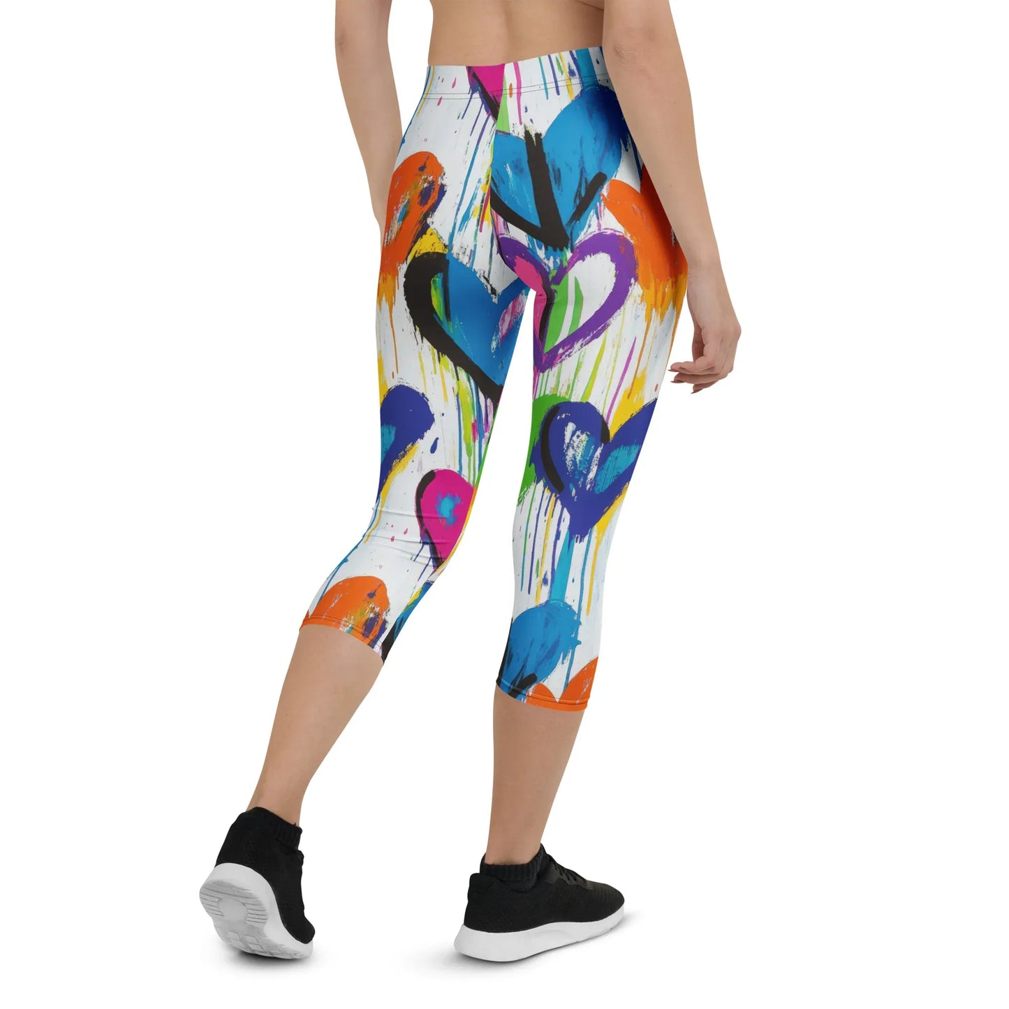 graffiti-hearts-v4-damen-capri-leggings-capri-leggings-jlr-design-8 - JLR Design