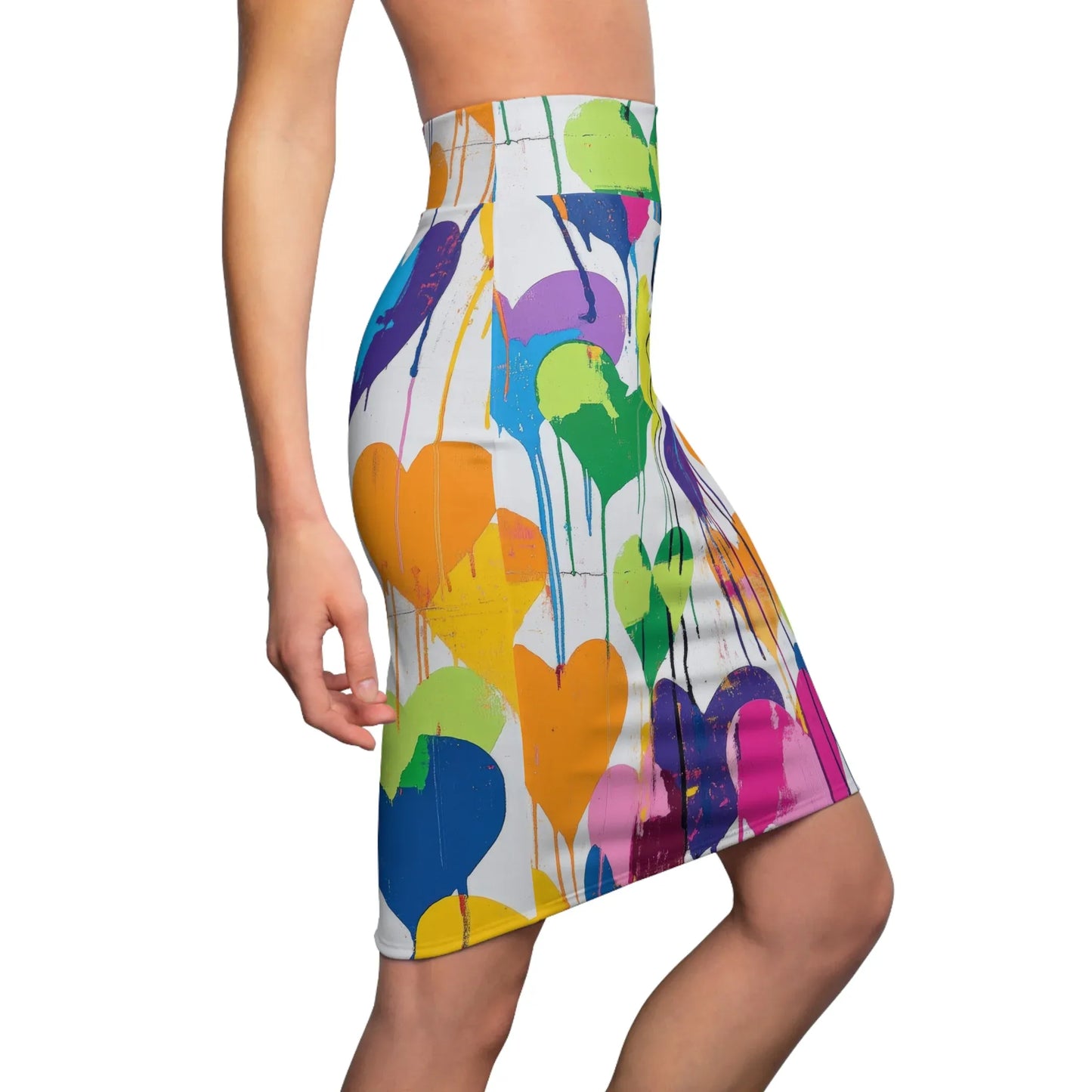 graffiti-hearts-v8-bleistiftrock-fur-damen-eleganter-mid-waist-rock-mit-stretch-komfort-bleistiftrock-jlr-design-2 - JLR Design