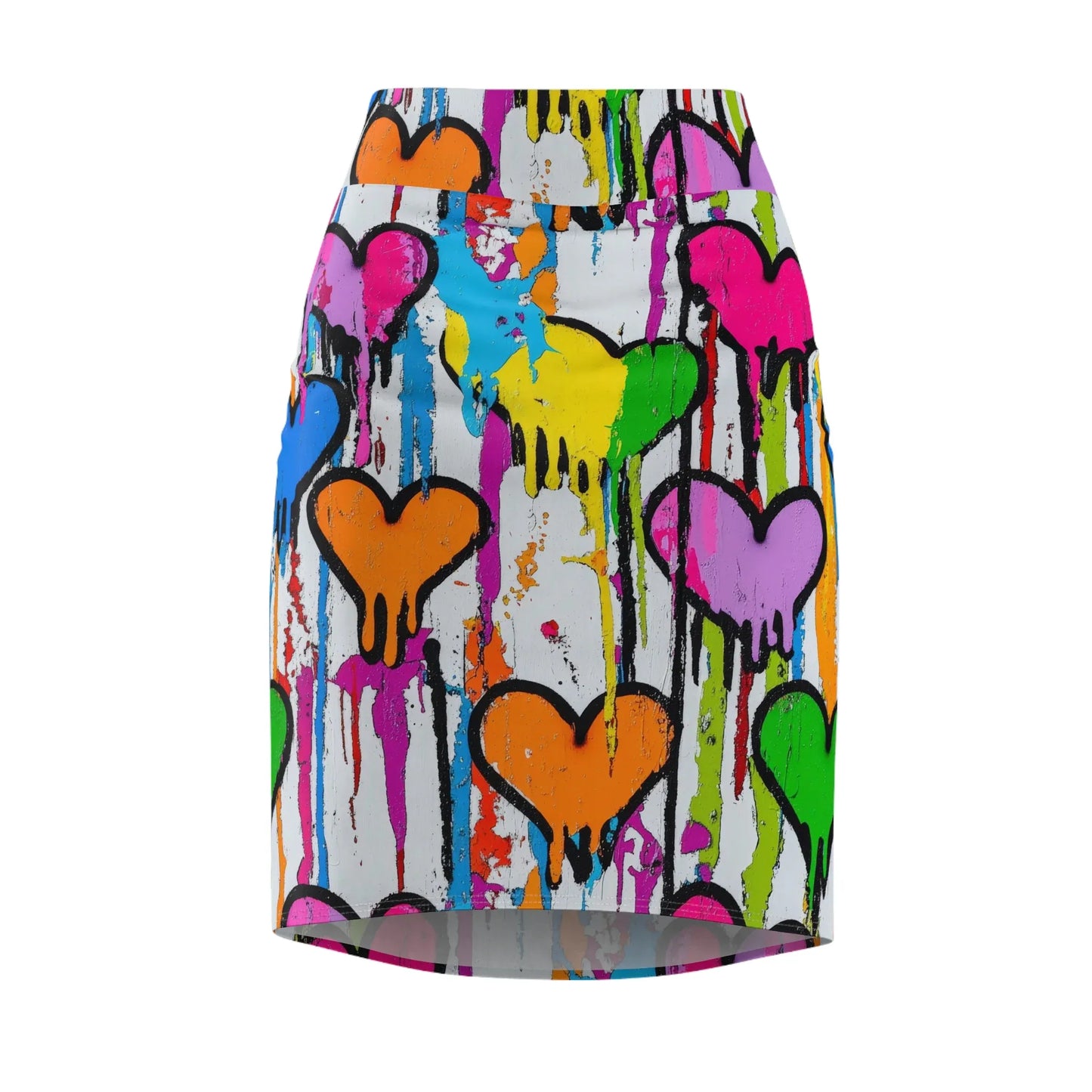 graffiti-hearts-v9-bleistiftrock-fur-damen-eleganter-mid-waist-rock-mit-stretch-komfort-bleistiftrock-jlr-design-4 - JLR Design