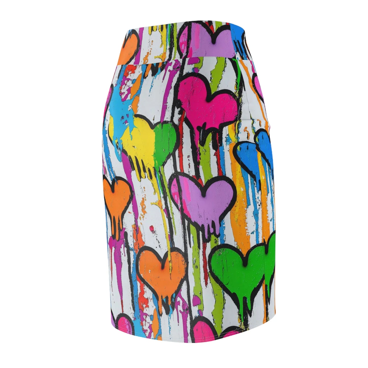 graffiti-hearts-v9-bleistiftrock-fur-damen-eleganter-mid-waist-rock-mit-stretch-komfort-bleistiftrock-jlr-design-7 - JLR Design