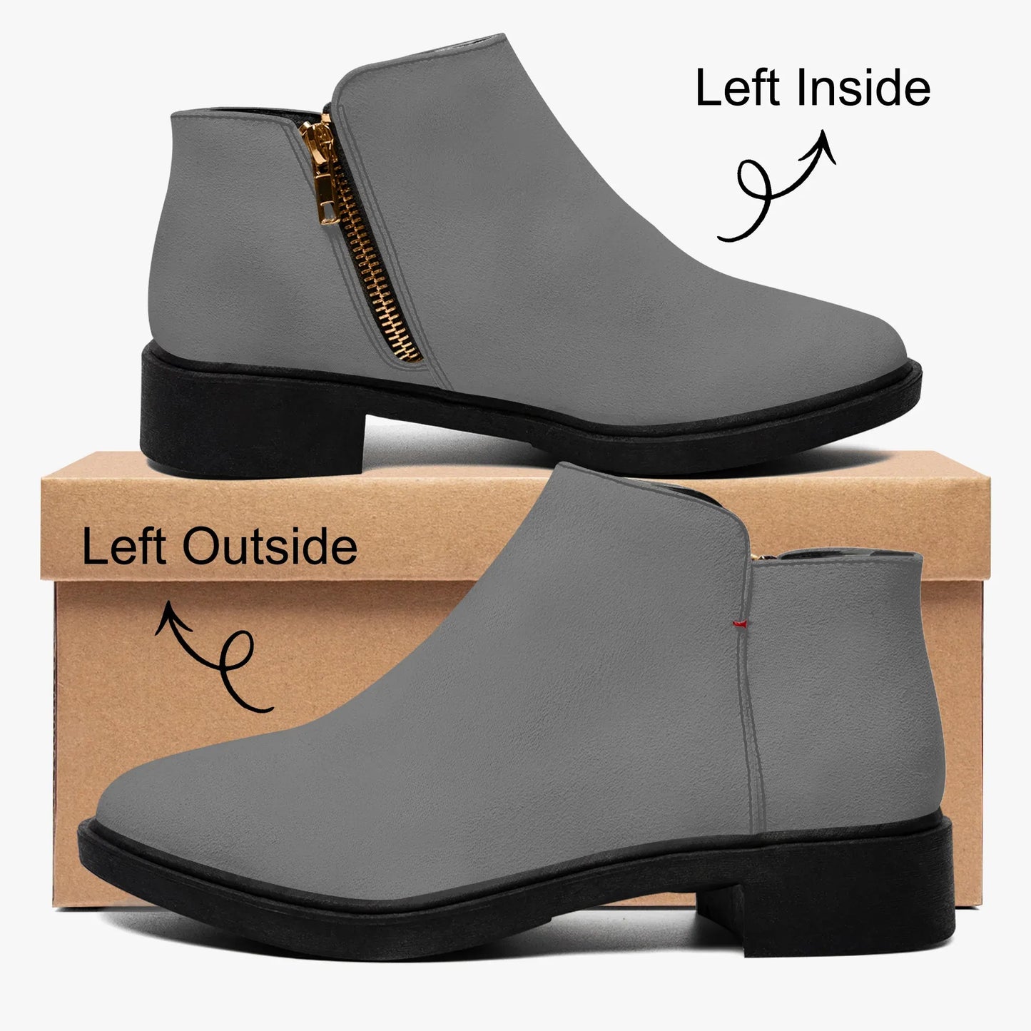 graue-elegante-reissverschluss-stiefeletten-stiefeletten-jlr-design-4 - JLR Design