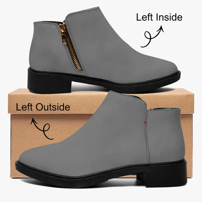graue-elegante-reissverschluss-stiefeletten-stiefeletten-jlr-design-4 - JLR Design