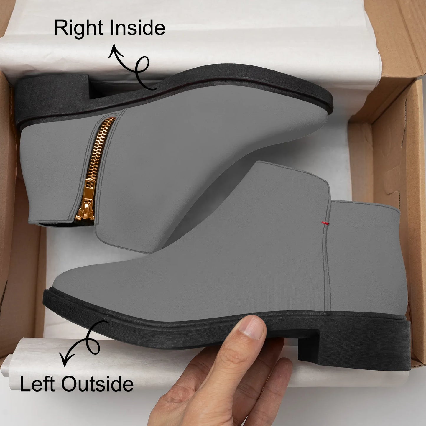 graue-elegante-reissverschluss-stiefeletten-stiefeletten-jlr-design-8 - JLR Design