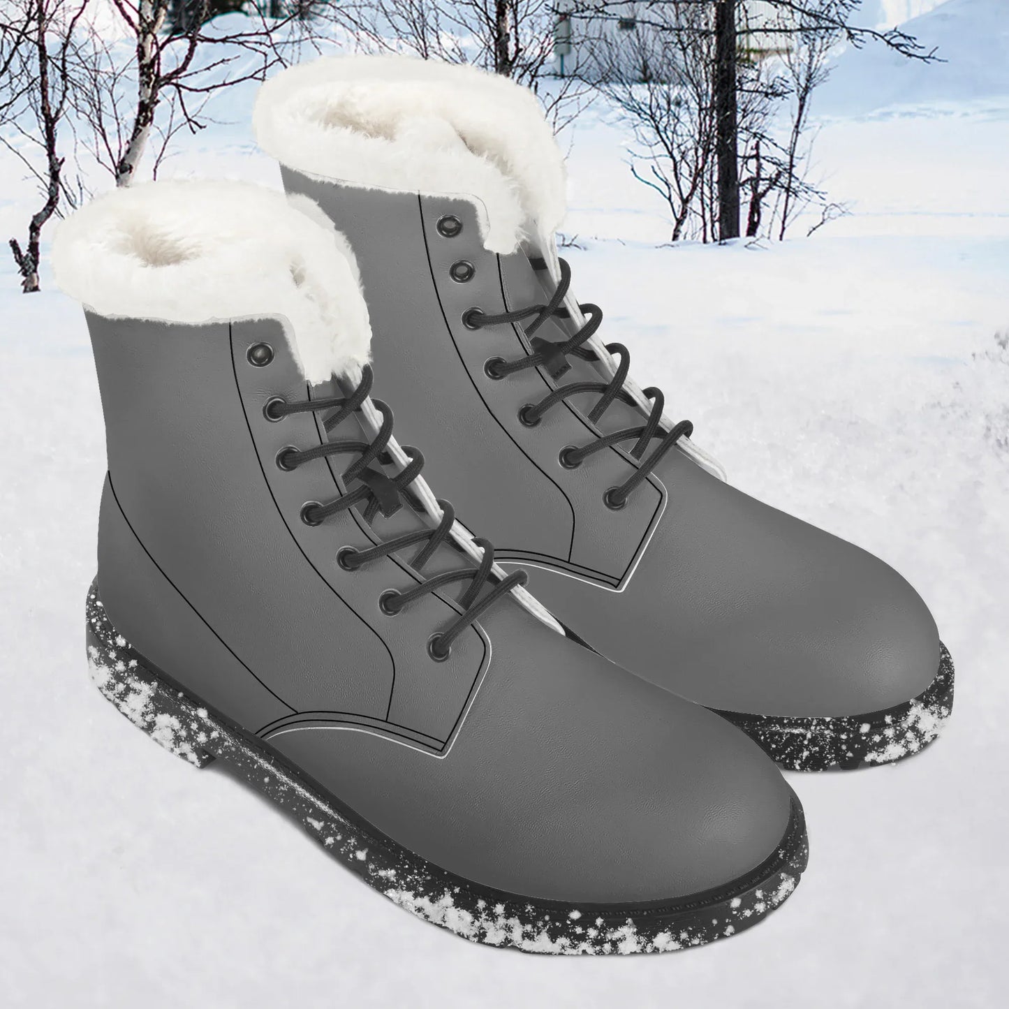 graue-faux-fur-leder-boots-boots-jlr-design-1 - JLR Design