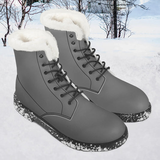 graue-faux-fur-leder-boots-boots-jlr-design-1 - JLR Design