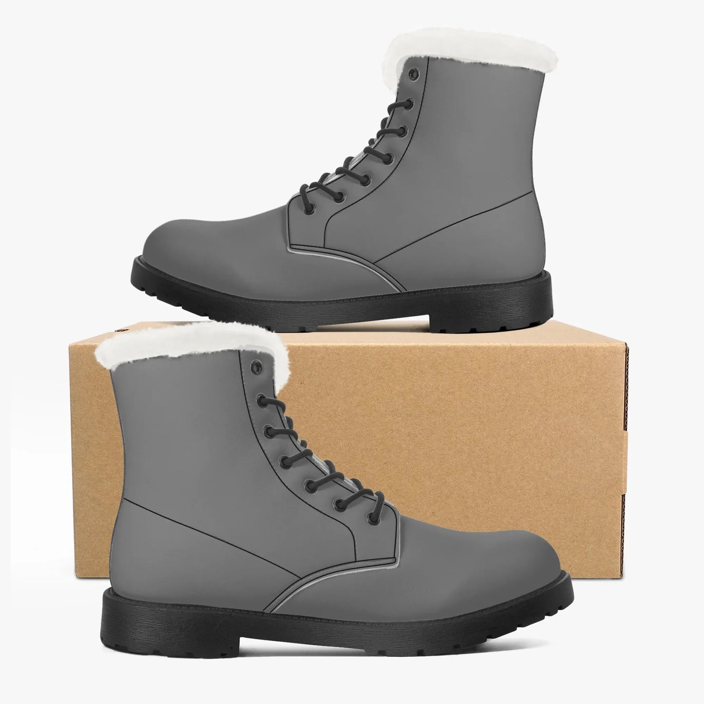 graue-faux-fur-leder-boots-boots-jlr-design-5 - JLR Design