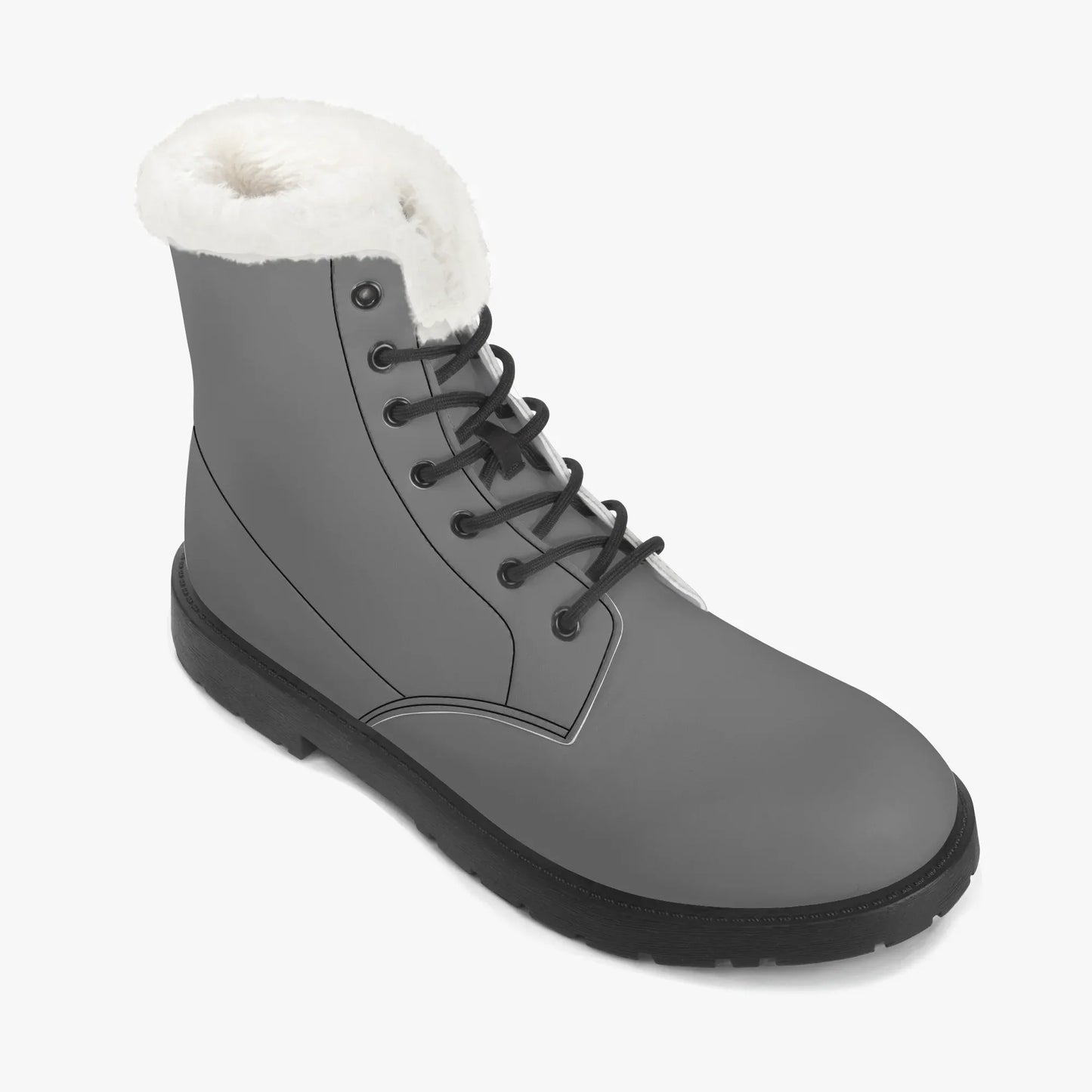 graue-faux-fur-leder-boots-boots-jlr-design-7 - JLR Design