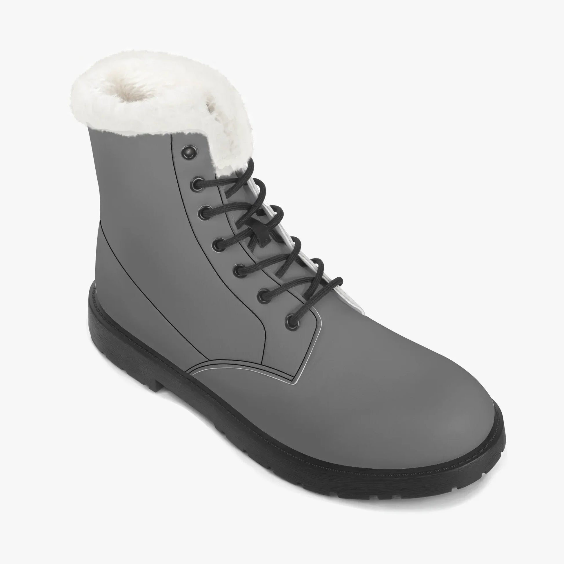 graue-faux-fur-leder-boots-boots-jlr-design-7 - JLR Design