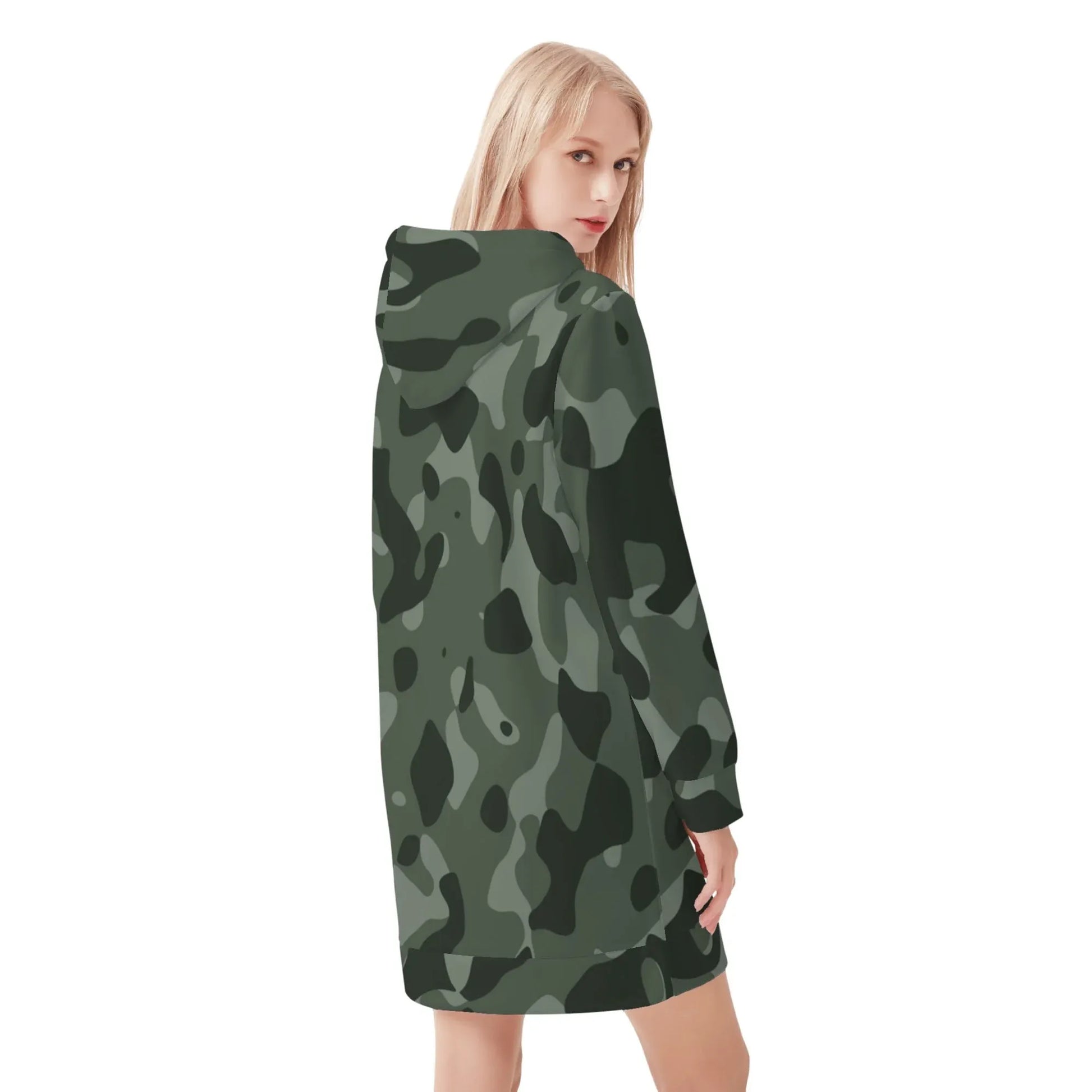 green-camouflage-damen-hoodiekleid-warmes-velvet-kapuzenkleid-aus-weichem-samt-fleece-hoodiekleid-jlr-design-2 - JLR Design