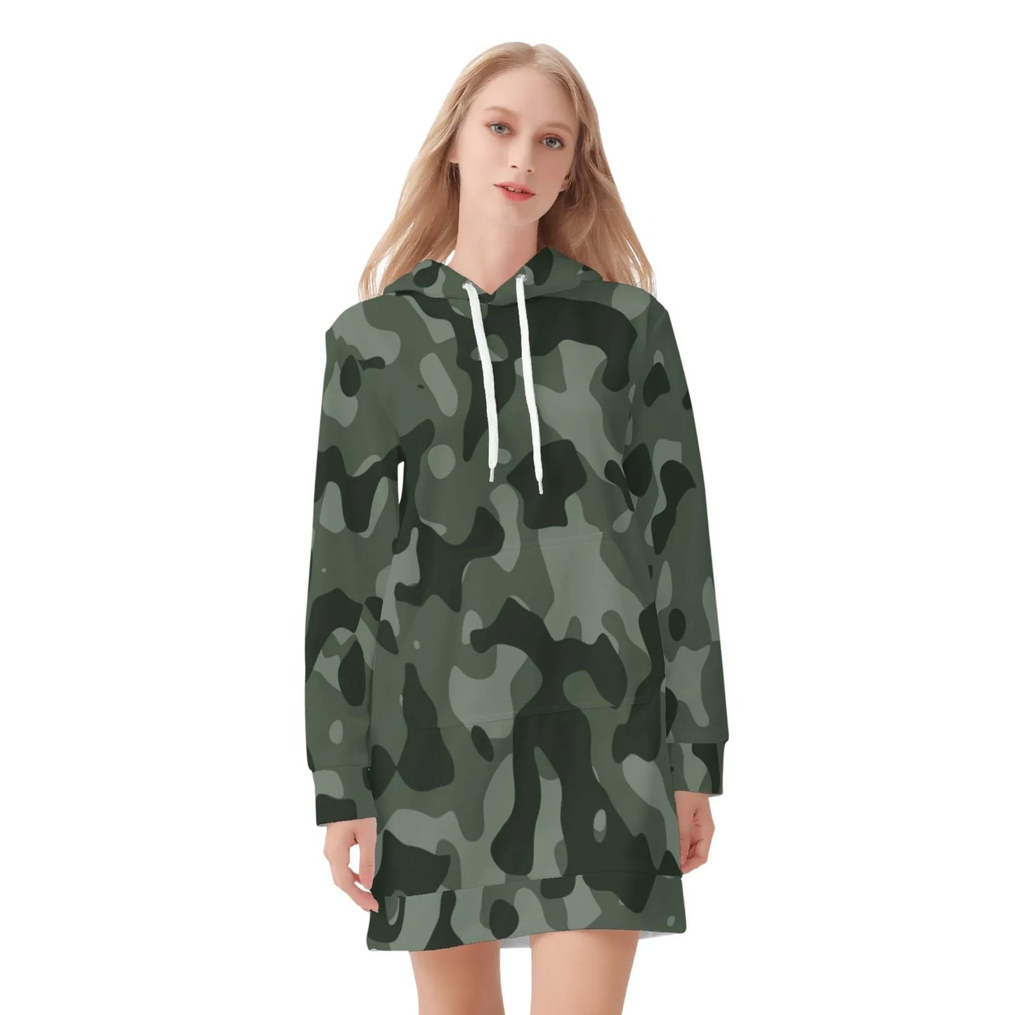 green-camouflage-damen-hoodiekleid-warmes-velvet-kapuzenkleid-aus-weichem-samt-fleece-hoodiekleid-jlr-design-3 - JLR Design