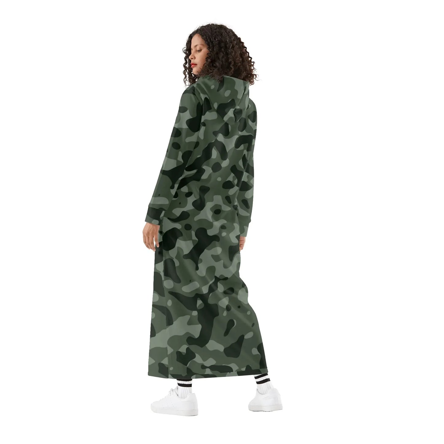 green-camouflage-damen-maxi-hoodiekleid-knochellanges-kapuzenkleid-aus-weich-angerautem-fleece-hoodiekleid-jlr-design-2 - JLR Design