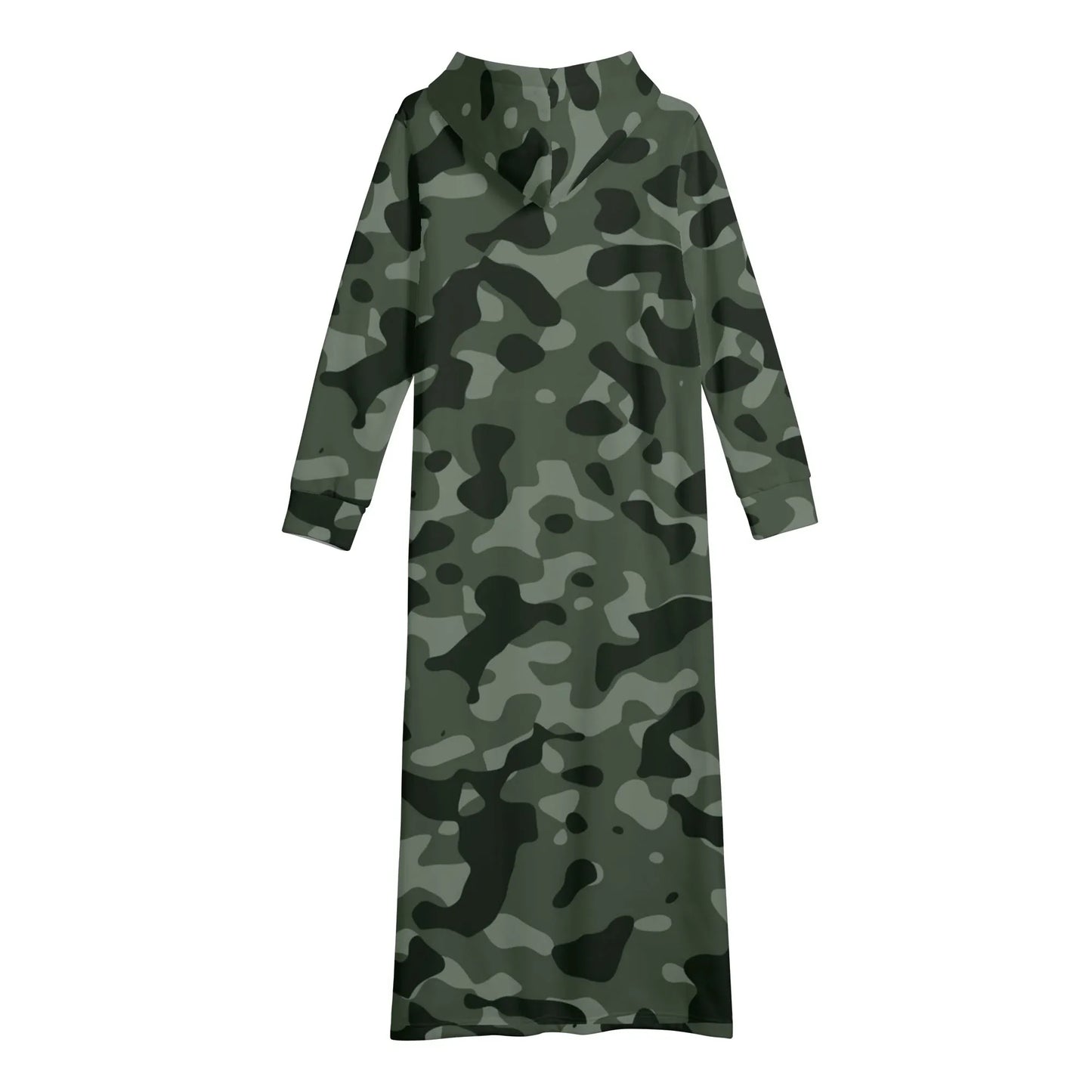 green-camouflage-damen-maxi-hoodiekleid-knochellanges-kapuzenkleid-aus-weich-angerautem-fleece-hoodiekleid-jlr-design-5 - JLR Design
