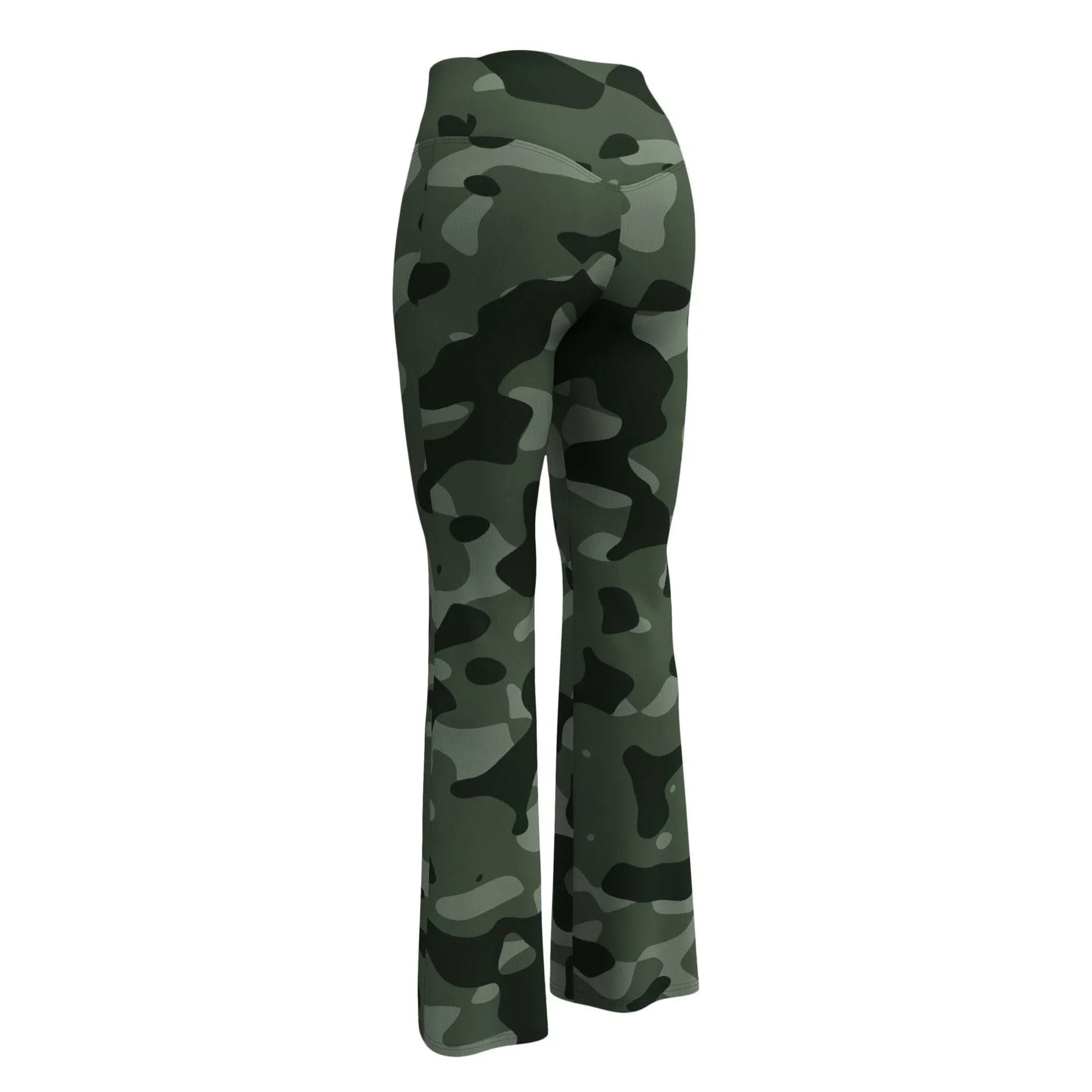 green-camouflage-high-waist-flare-leggings-flare-leggings-jlr-design-10 - JLR Design
