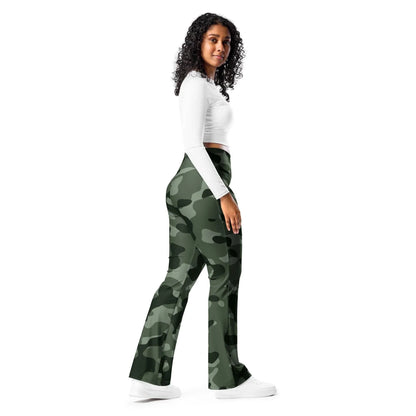 green-camouflage-high-waist-flare-leggings-flare-leggings-jlr-design-2 - JLR Design