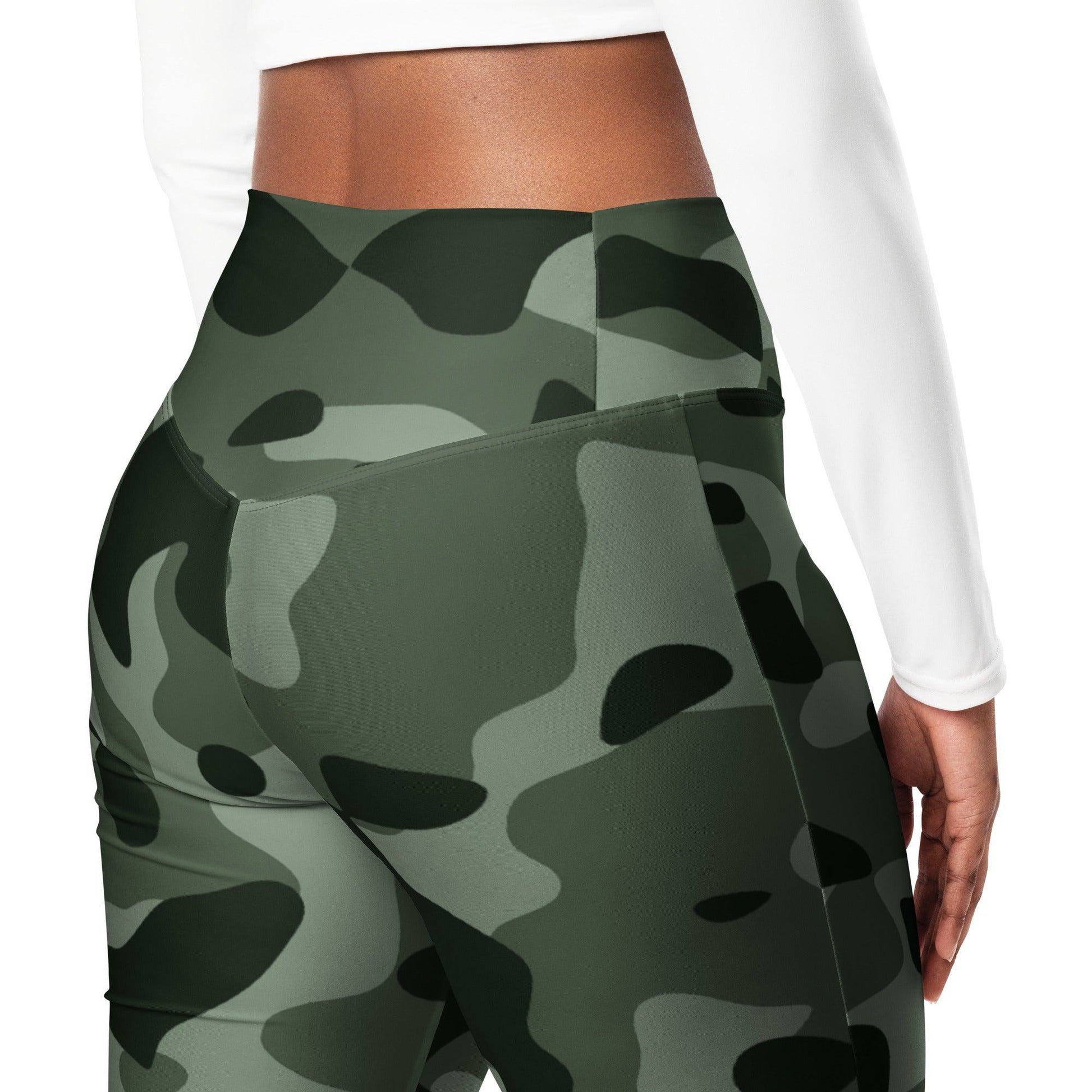 green-camouflage-high-waist-flare-leggings-flare-leggings-jlr-design-5 - JLR Design