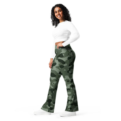 green-camouflage-high-waist-flare-leggings-flare-leggings-jlr-design-6 - JLR Design