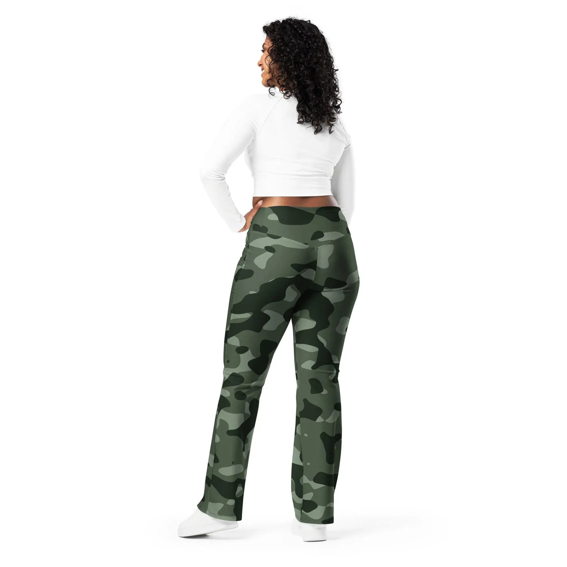 green-camouflage-high-waist-flare-leggings-flare-leggings-jlr-design-9 - JLR Design