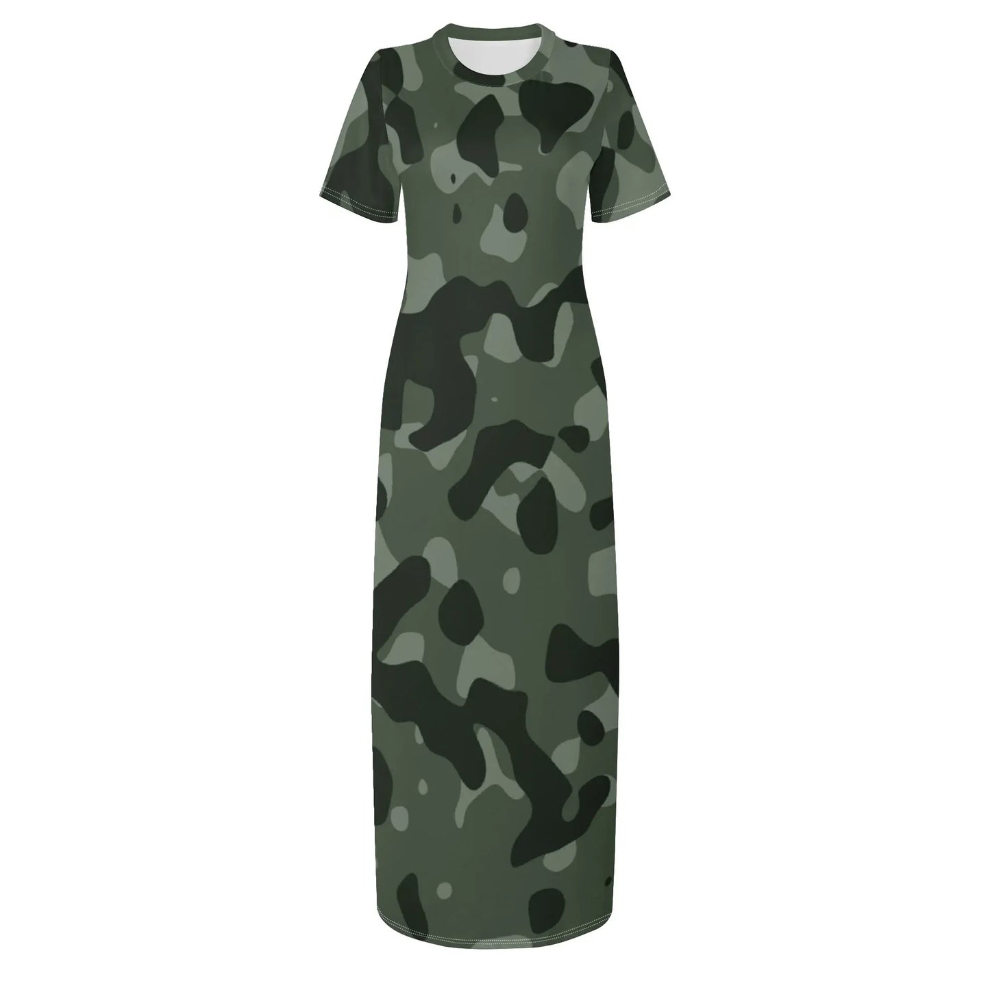 green-camouflage-short-sleeve-long-dress-long-dress-jlr-design-3 - JLR Design