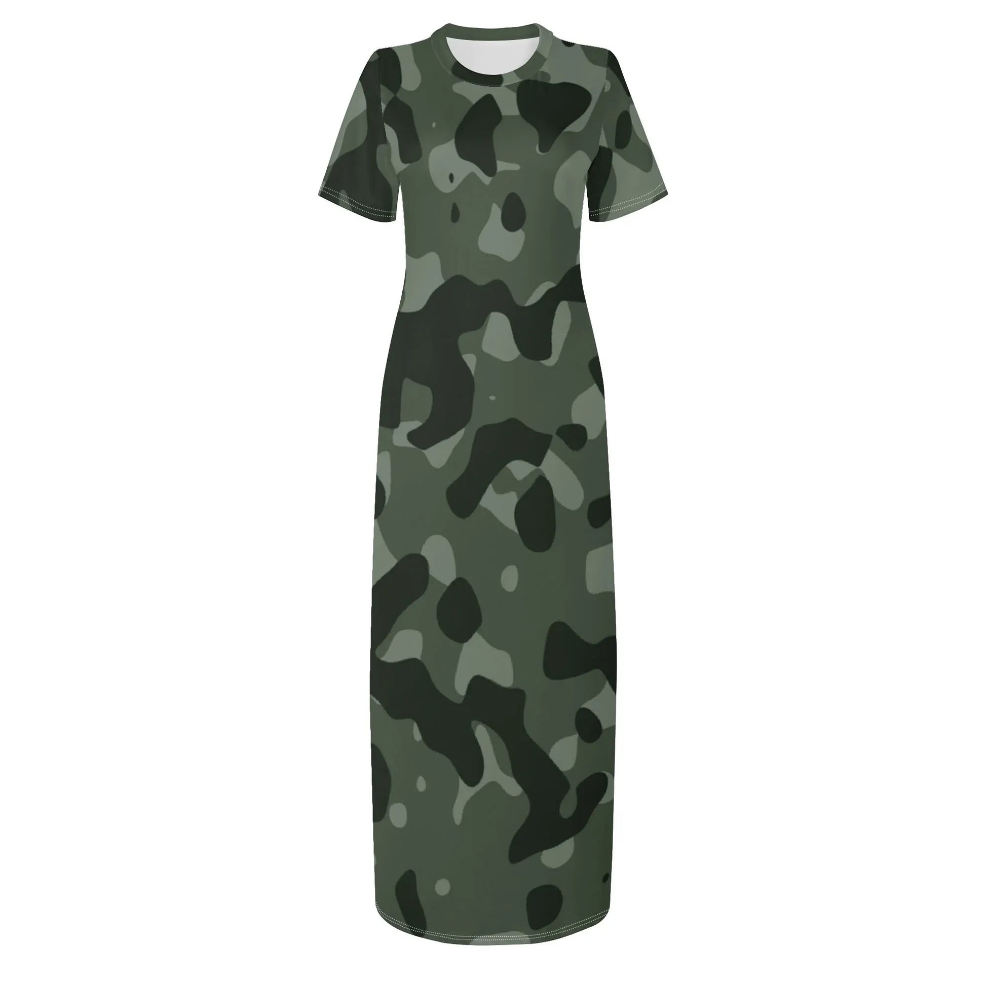 green-camouflage-short-sleeve-long-dress-long-dress-jlr-design-3 - JLR Design
