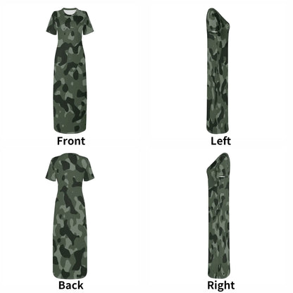 green-camouflage-short-sleeve-long-dress-long-dress-jlr-design-7 - JLR Design