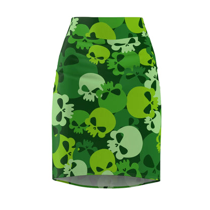 green-skull-bleistiftrock-fur-damen-eleganter-mid-waist-rock-mit-stretch-komfort-bleistiftrock-jlr-design-4 - JLR Design