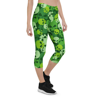 green-skull-damen-capri-leggings-capri-leggings-jlr-design-12 - JLR Design