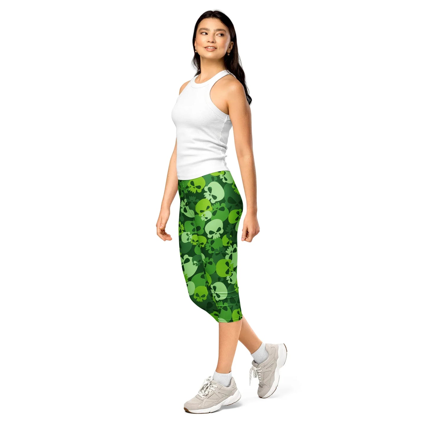 green-skull-damen-capri-leggings-capri-leggings-jlr-design-3 - JLR Design