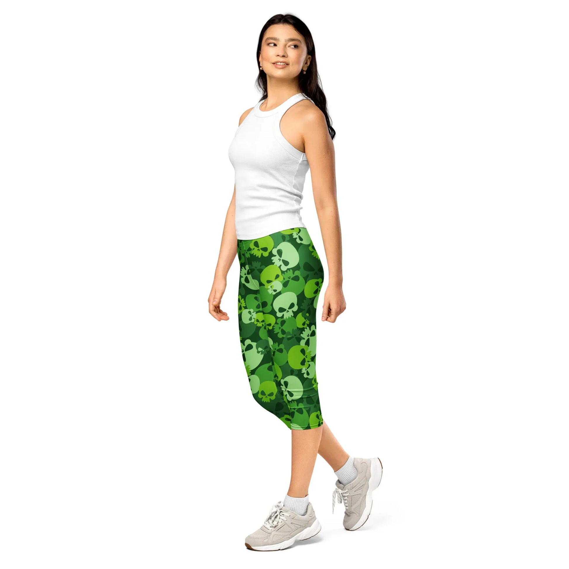 green-skull-damen-capri-leggings-capri-leggings-jlr-design-3 - JLR Design