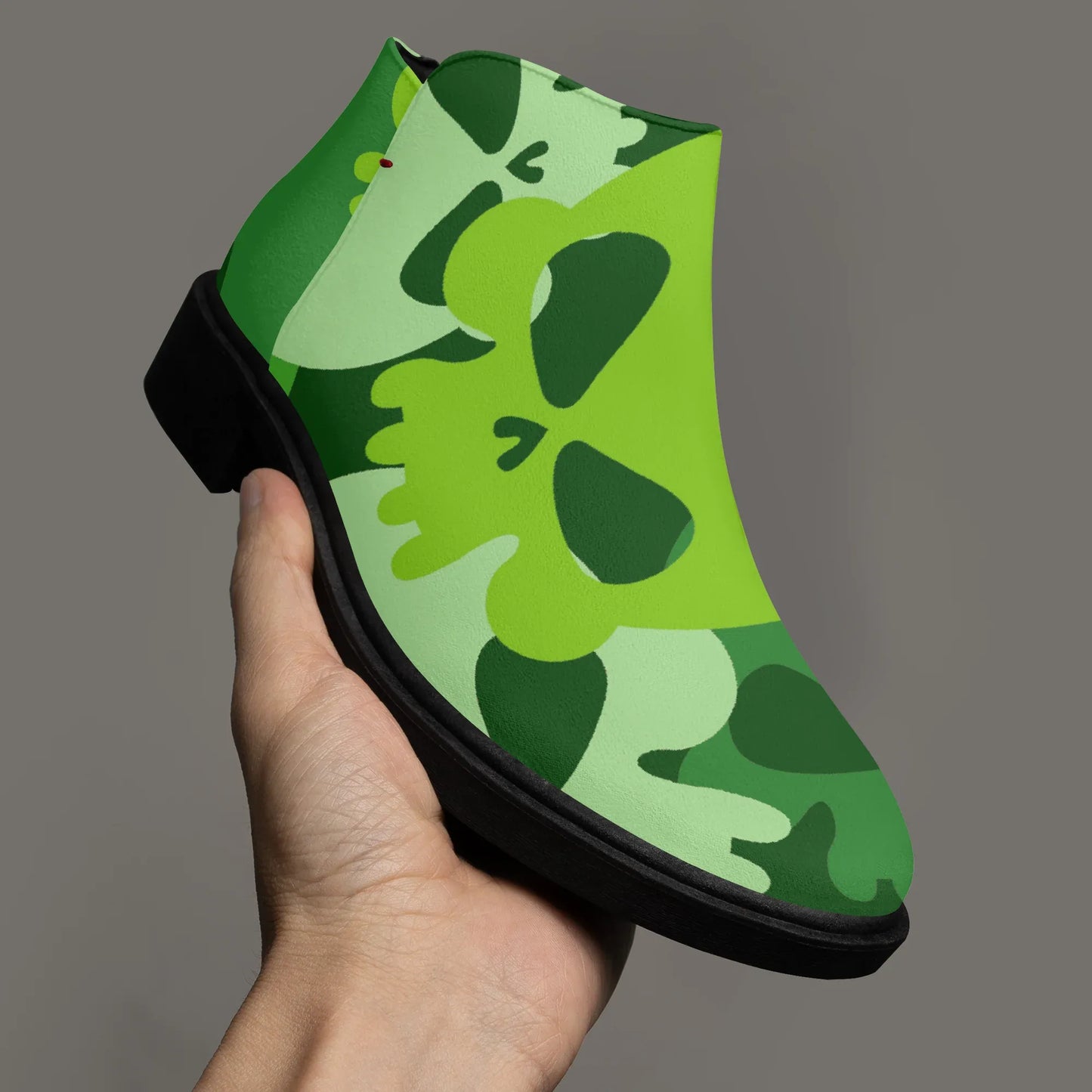 green-skull-elegante-reissverschluss-stiefeletten-stiefeletten-jlr-design-3 - JLR Design