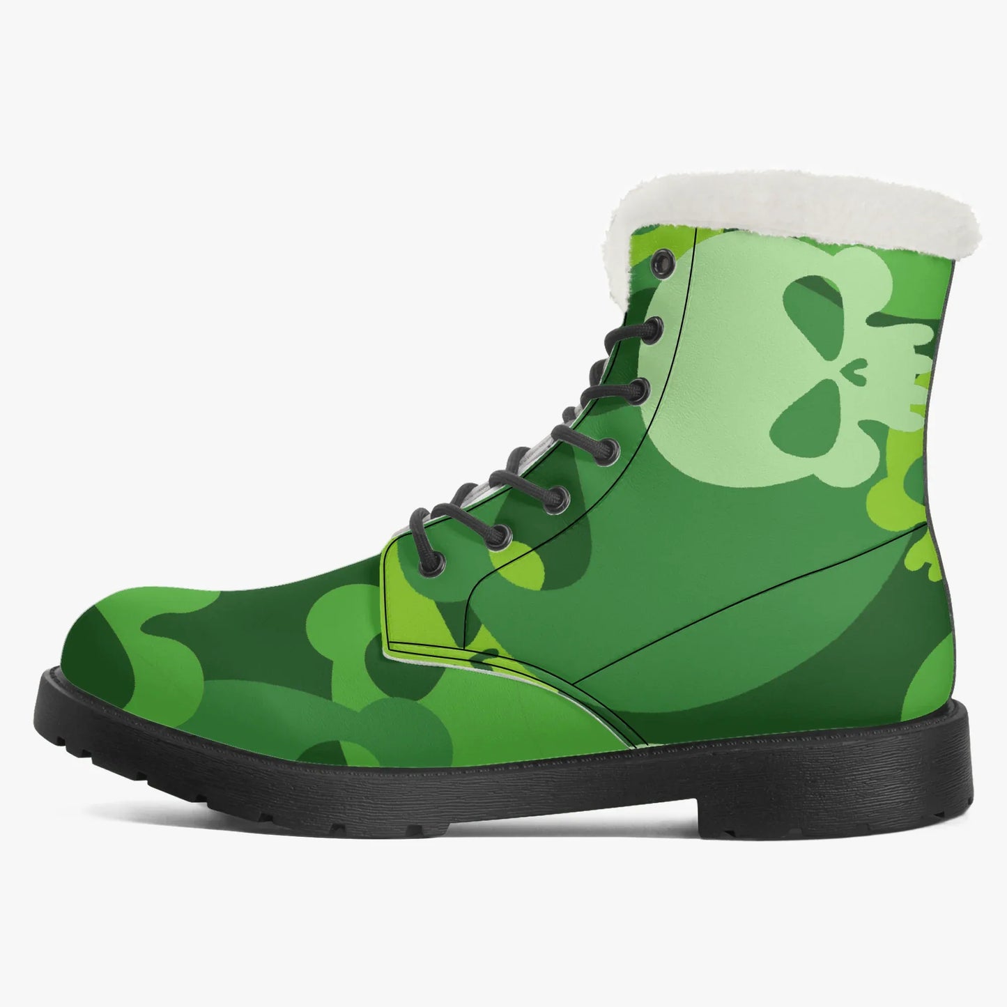 green-skull-faux-fur-leder-boots-boots-jlr-design-4 - JLR Design