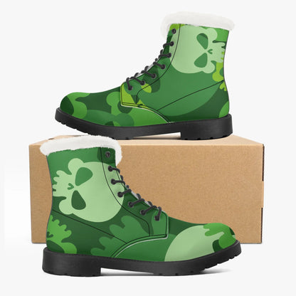 green-skull-faux-fur-leder-boots-boots-jlr-design-5 - JLR Design