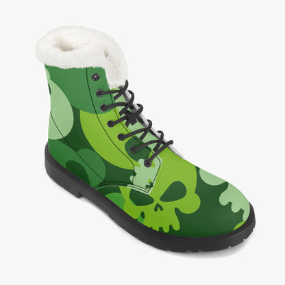 green-skull-faux-fur-leder-boots-boots-jlr-design-7 - JLR Design