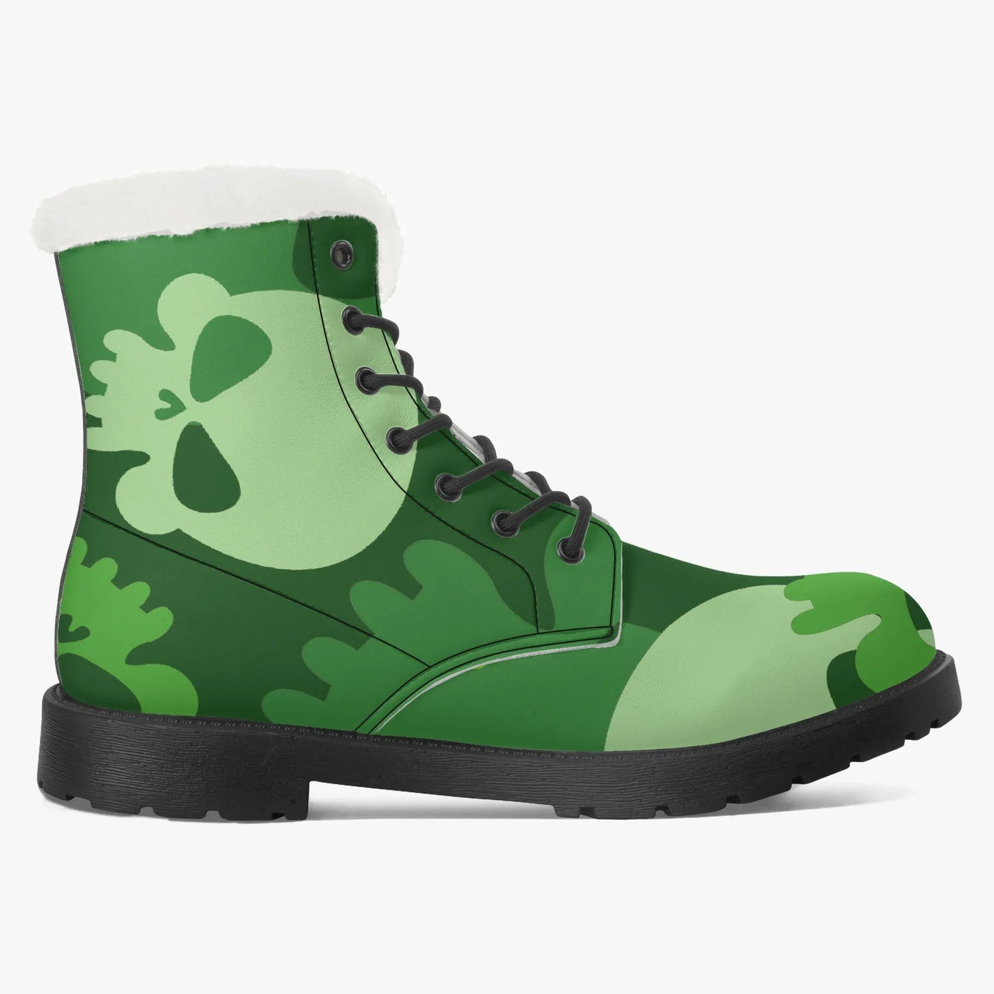 green-skull-faux-fur-leder-boots-boots-jlr-design-8 - JLR Design