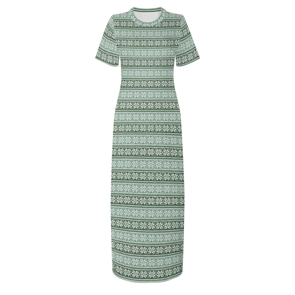 green-snowflake-bodycon-maxi-dress-long-dress-jlr-design-jlr-design-de-3 - JLR Design