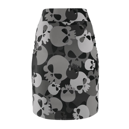 grey-skull-bleistiftrock-fur-damen-eleganter-mid-waist-rock-mit-stretch-komfort-bleistiftrock-jlr-design-5 - JLR Design