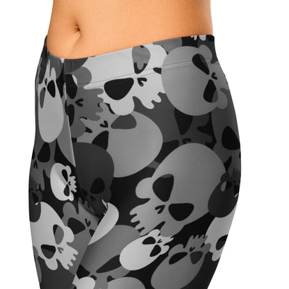 grey-skull-damen-capri-leggings-capri-leggings-jlr-design-2 - JLR Design