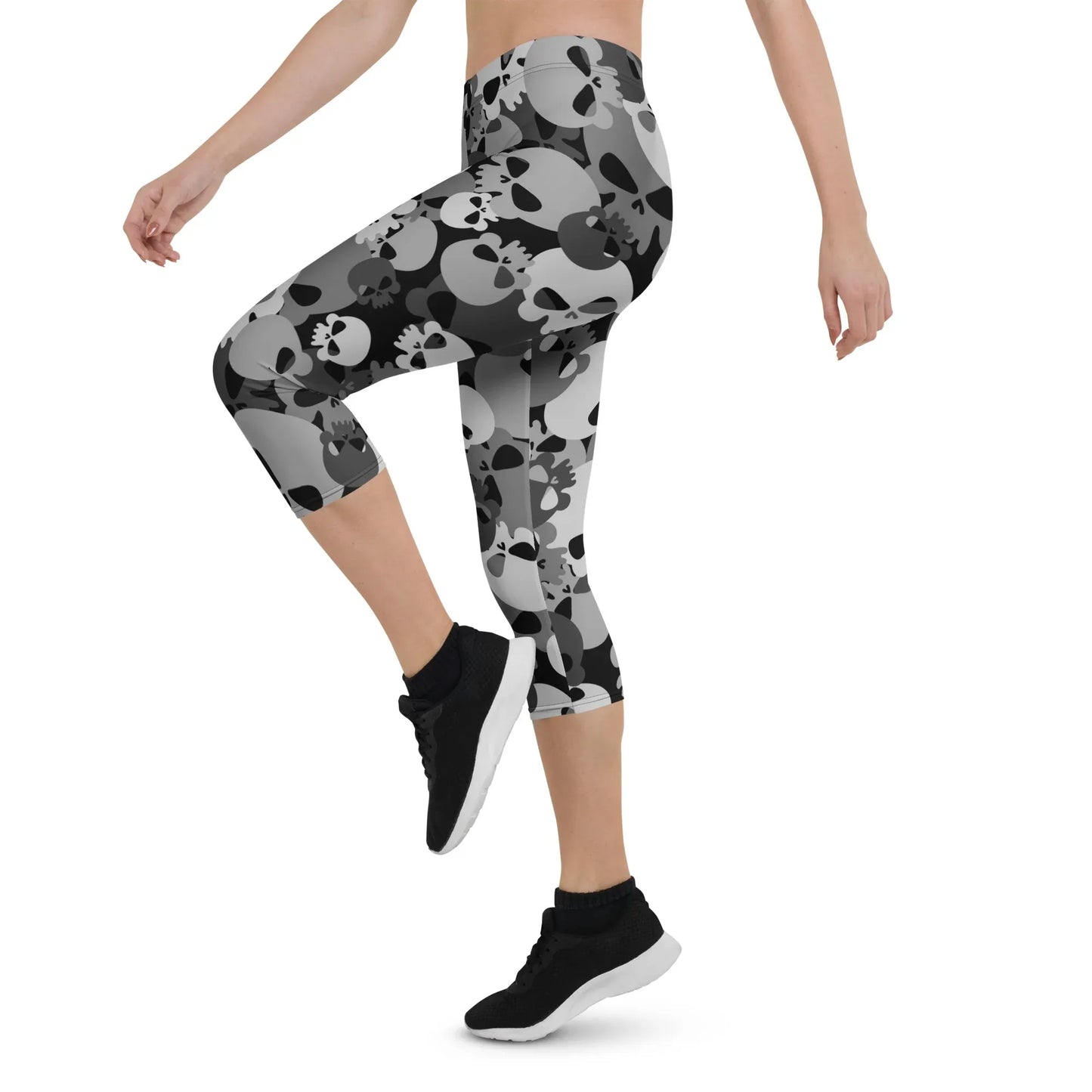 grey-skull-damen-capri-leggings-capri-leggings-jlr-design-9 - JLR Design