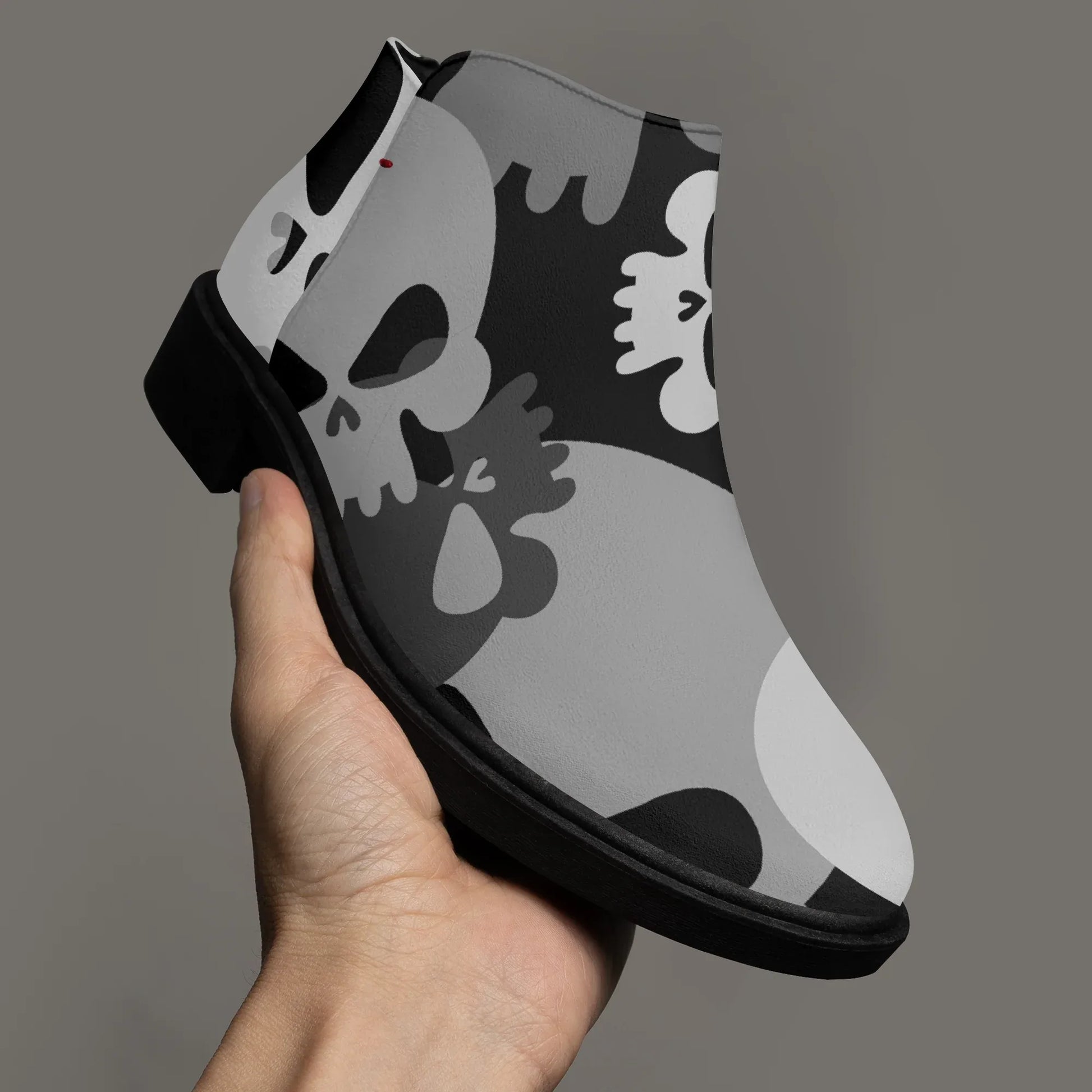 grey-skull-elegante-reissverschluss-stiefeletten-stiefeletten-jlr-design-3 - JLR Design