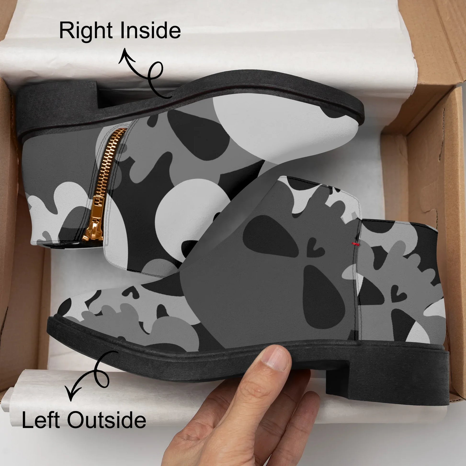 grey-skull-elegante-reissverschluss-stiefeletten-stiefeletten-jlr-design-8 - JLR Design