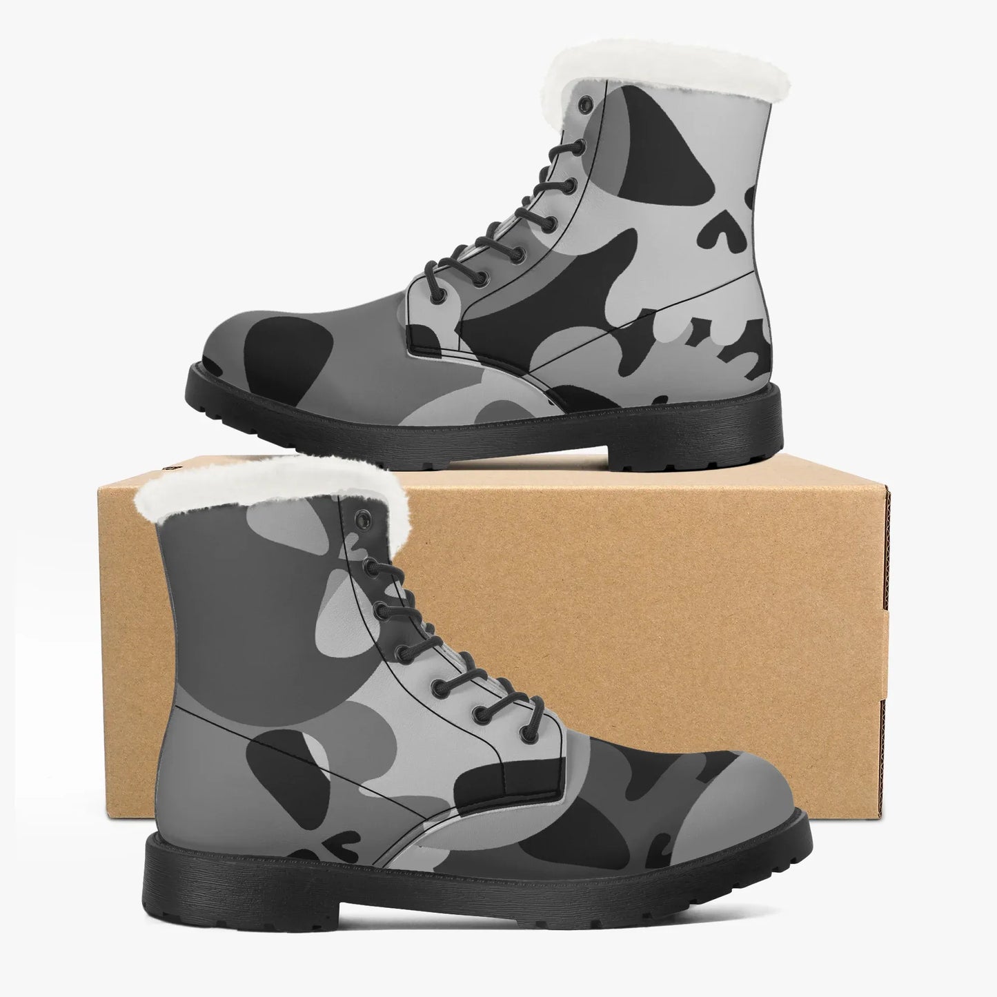 grey-skull-faux-fur-leder-boots-boots-jlr-design-5 - JLR Design