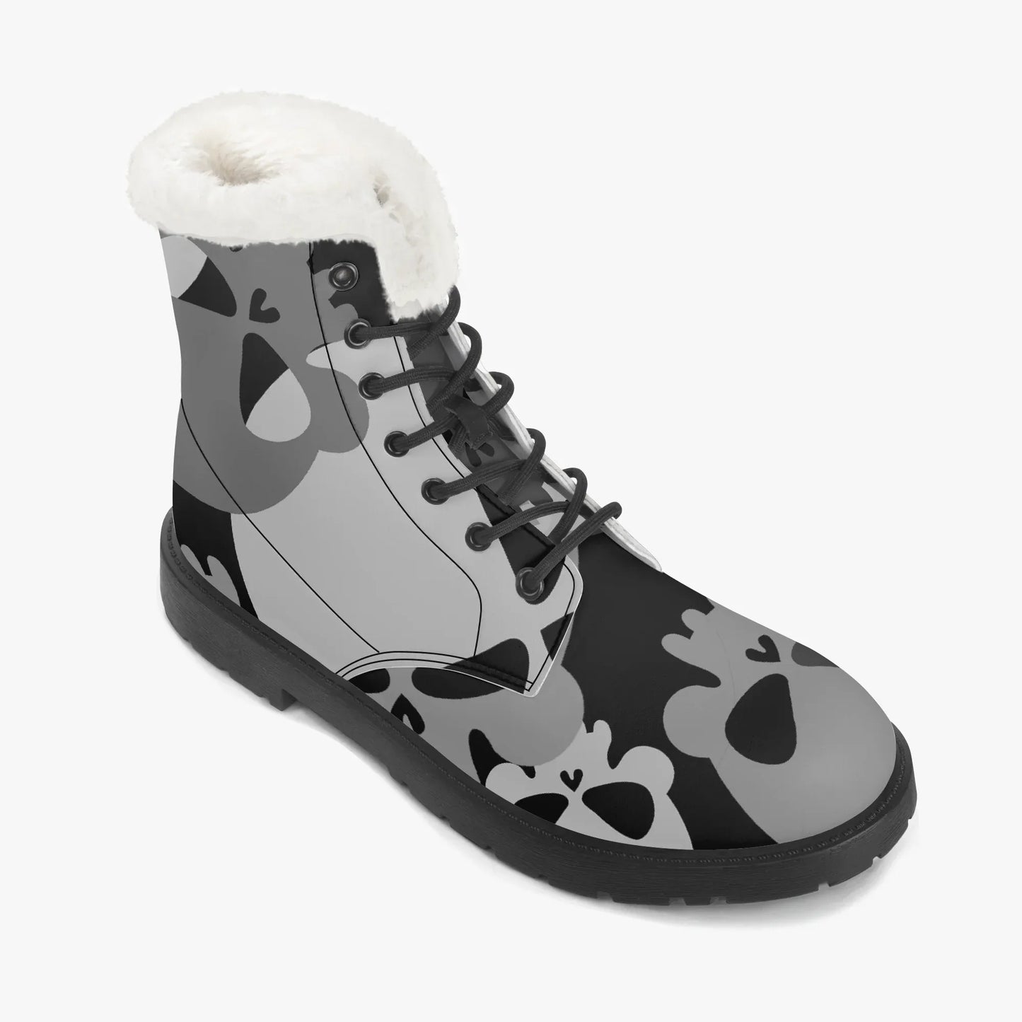 grey-skull-faux-fur-leder-boots-boots-jlr-design-7 - JLR Design