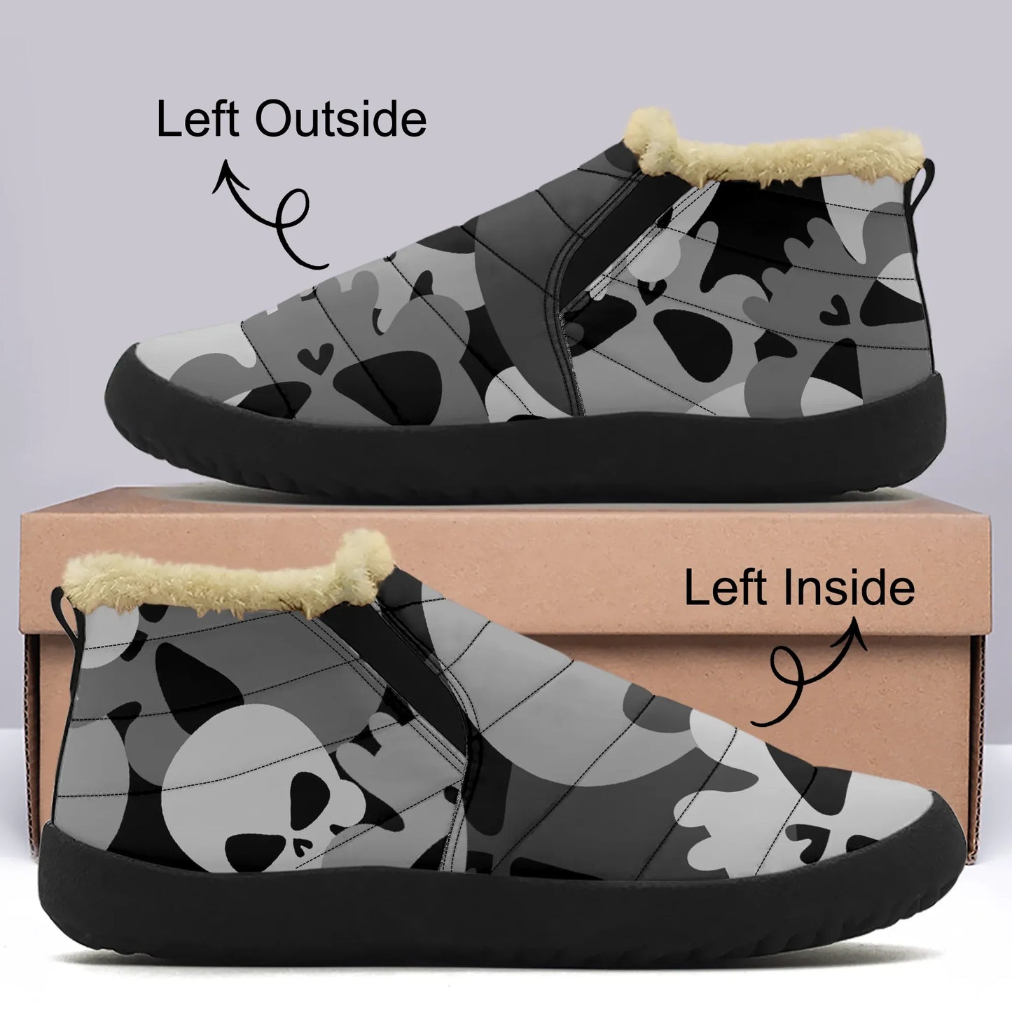 grey-skull-faux-fur-slipper-slipper-jlr-design-1 - JLR Design