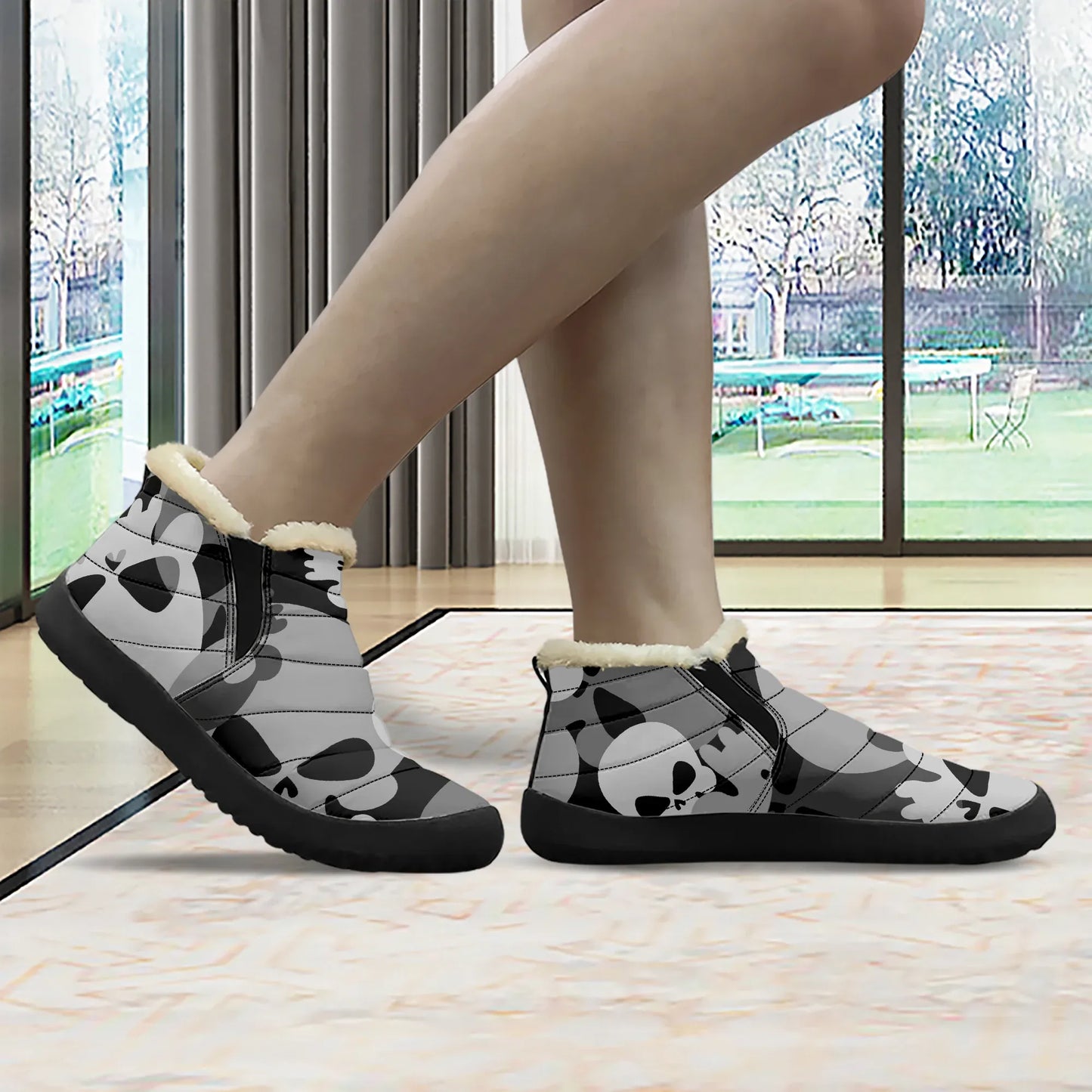 grey-skull-faux-fur-slipper-slipper-jlr-design-3 - JLR Design
