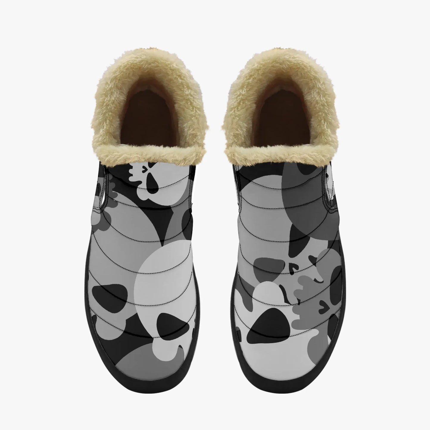grey-skull-faux-fur-slipper-slipper-jlr-design-5 - JLR Design